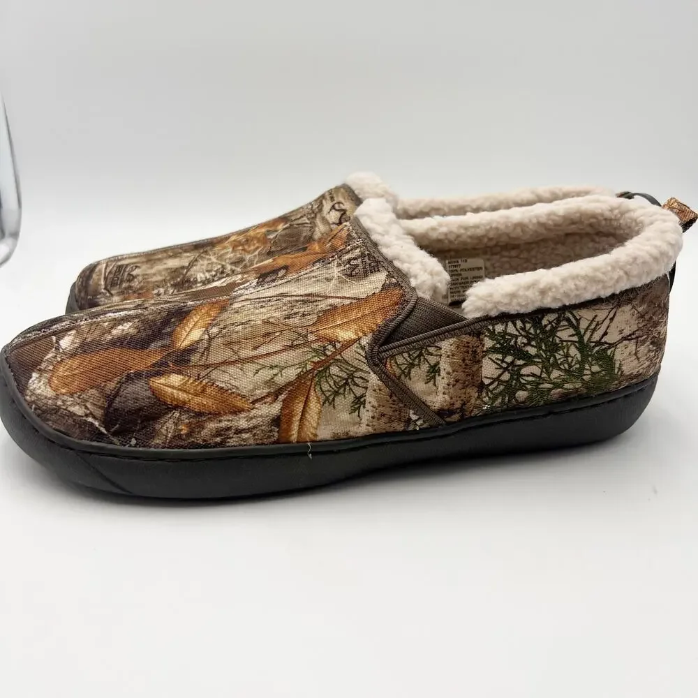 Magellan Outdoors Mens Slipper US 11 Camo Brown Tan Slip On EUC